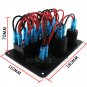 6 Gang Aluminium Green LED Rocker Switch Panel Breaker for Car RV Marine Boat