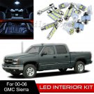 16pcs Interior LED Light Bulbs Package Kit for 2000-2006 GMC Sierra White