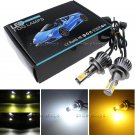 2pcs Switchback Dual Color White & Amber H7 LED Fog Driving Daytime Running Bulb