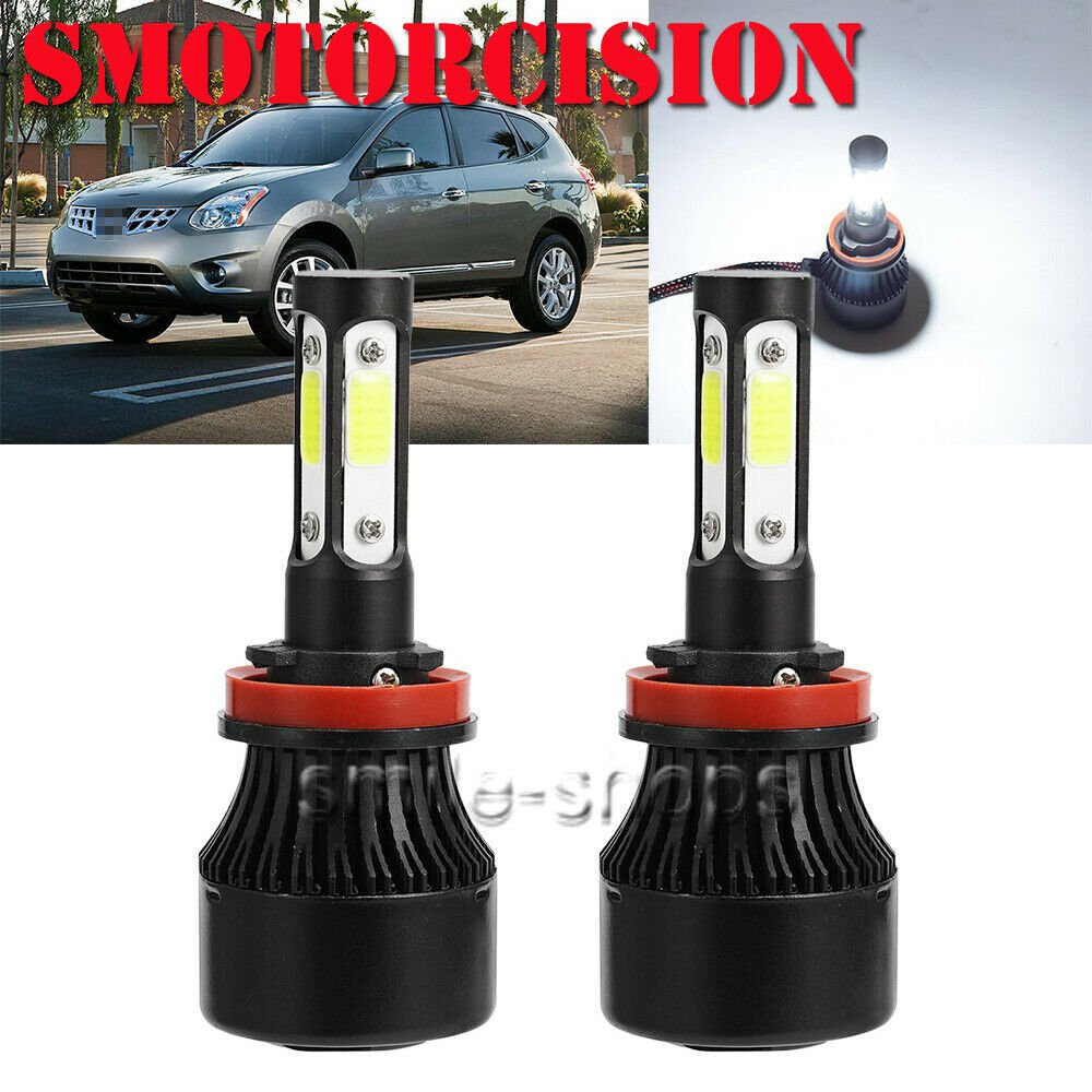 LED Headlight Kit H11 HID Xenon White 1900W Low Beam For 2008-2016 Nissan Rogue