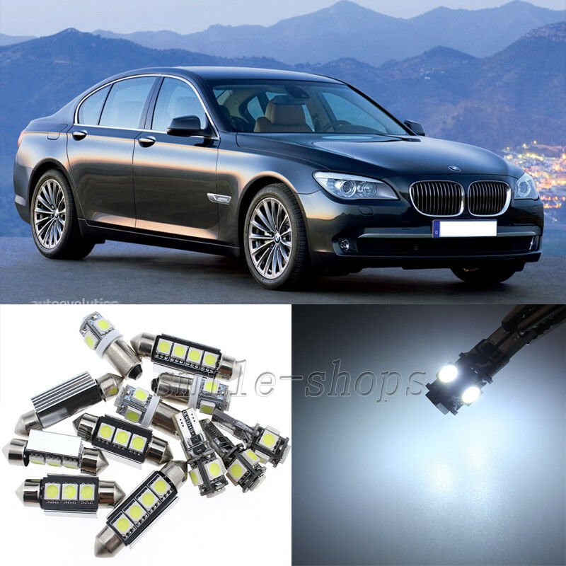 Error Free White 15pcs Interior LED Light Kit for 2009-2011 BMW 7 Series F01 F02