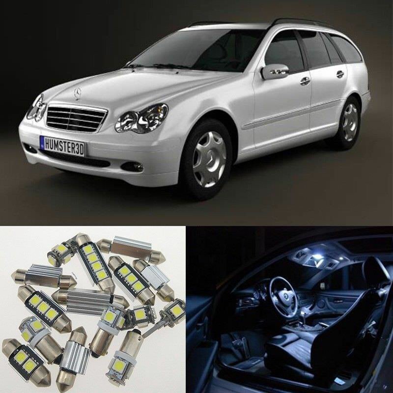 15&Atilde;�Interior LED Light Kit Error Free for Mercedes Benz W203 C Class 2000-2007