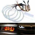4pcs 131mm LED SMD Angel Eyes Halo Rings For BMW E36 E38 E39 E46 White Amber