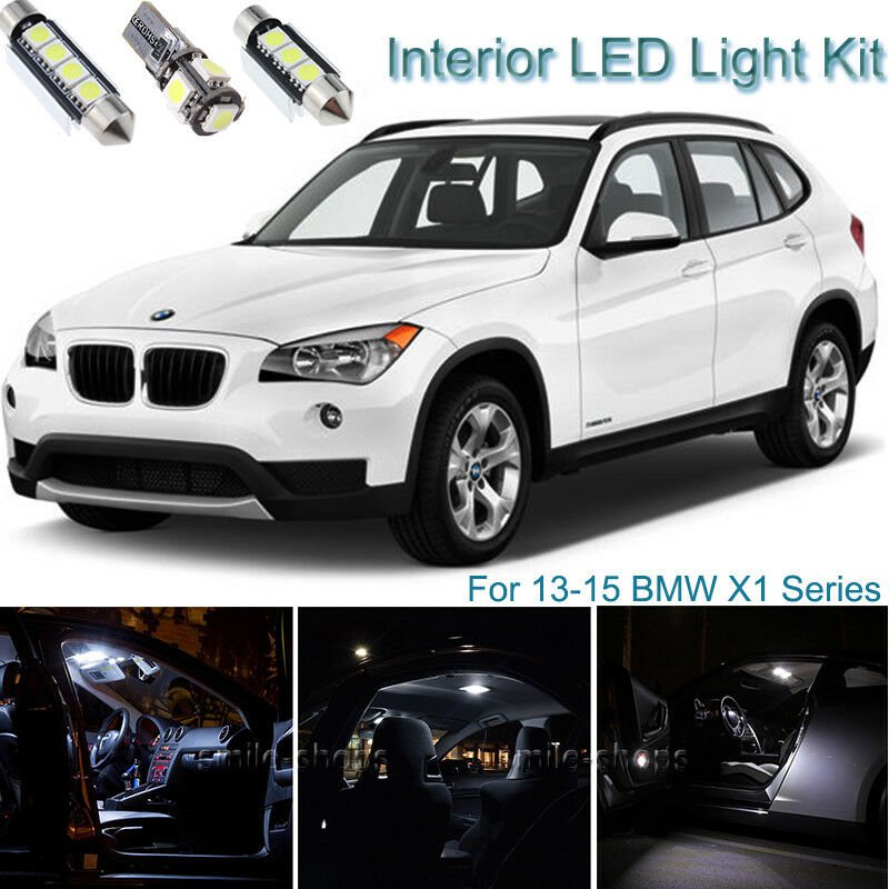 15pcs Bright White Interior LED Light Package Kit Deal For BMW X1 Series 13-15