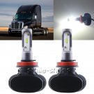 H11 50W LED HID White Bulb Headlamp Kit For Freightliner Cascadia 2008-2017 Low