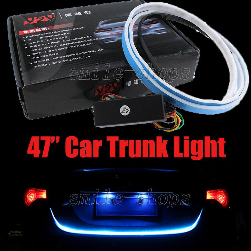 47" Car Trunk Tailgate Flow Type LED Strip For Ram Brake Tail Turn Signal Light