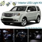 19pcs Xenon White Interior LED Light Package Kit Deal For Honda Pilot 2009-2015