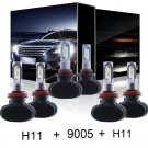 150W 9005+H11+H11 LED Headlights For Honda Civic Odyssey Pilot High/Low+Fog Kit