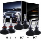 For Volkswagen VW Jetta 15-17 Combo H7+H7+H11 150W LED Headlight Hi/Lo Beam+Fog