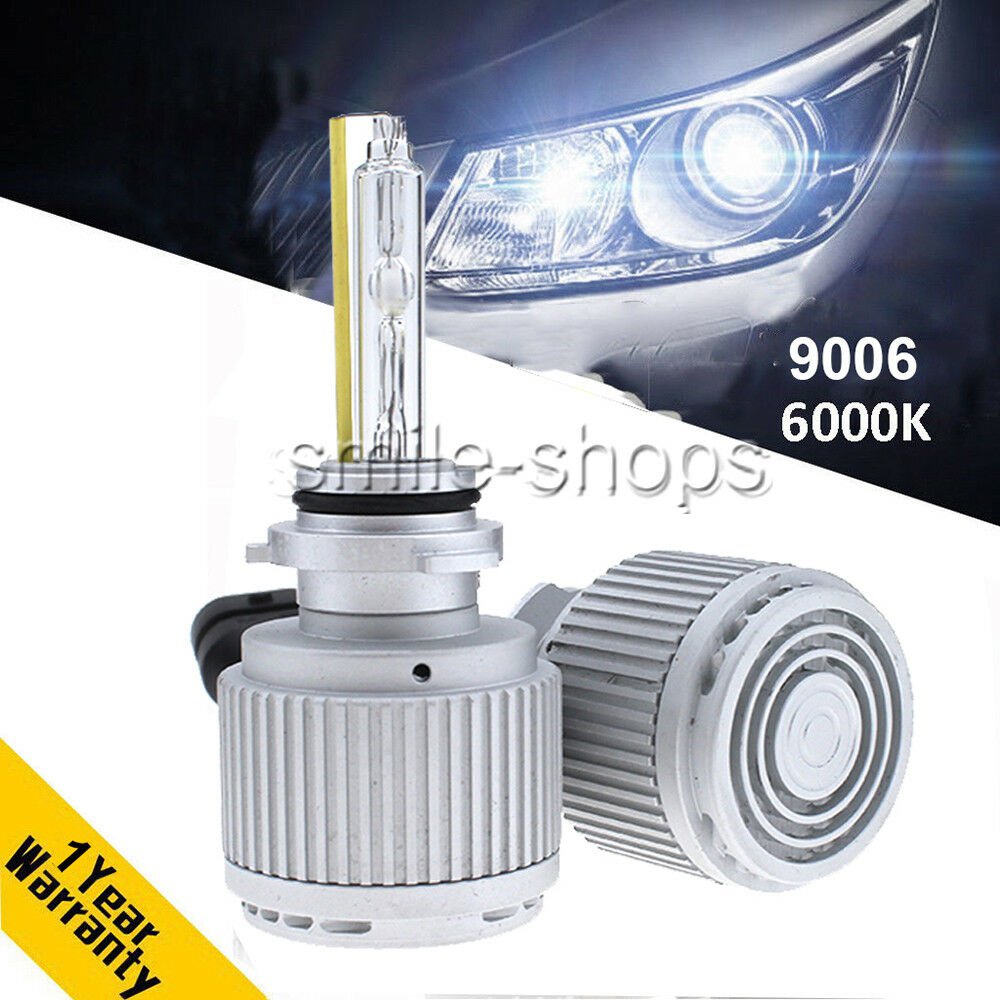 Waterproof 9006 HB4 HID Headlights Bulbs Kit Low Beam 6000K Bright White AC 55W