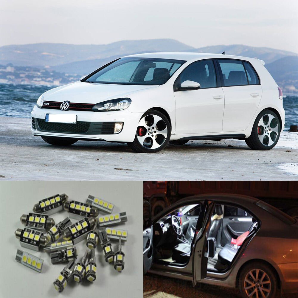 13pcs Xenon White Canbus Interior LED Light Kit for VW Golf 6 MK6 GTI 2010-2015