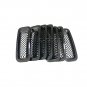 For Jeep-Patriot 11-17 Front Grille Mesh Trim Headlight Cover Trim Black 9pcs