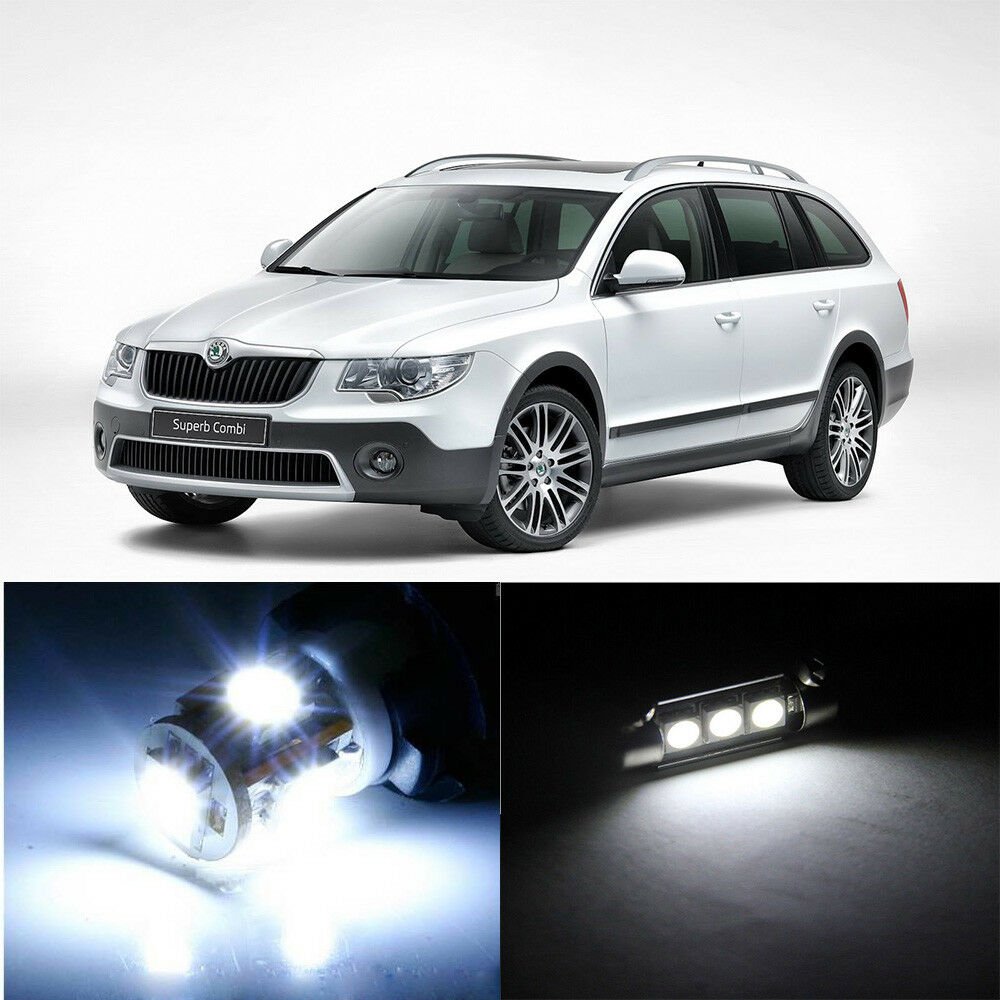 21pcs white Canbus Interior lamp LED Light package for Skoda Superb(2009-2014)