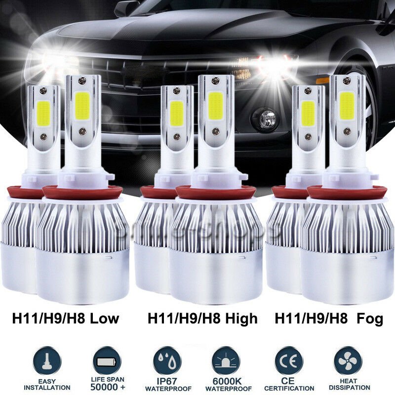 H11 H8 H9 Combo LED Headlight+Fog Light For 2016-2017 Toyota Tacoma 6000K White