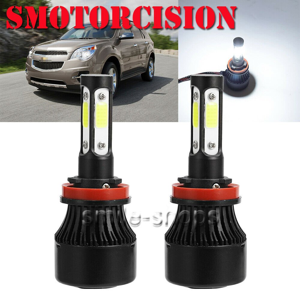 LED Headlight Kit H11 1900W 6000K White Low Beam For 2010-2017 Chevrolet Equinox