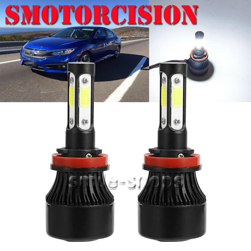 LED Headlight Kit H11 White Low Beam 1900W COB Bulbs For 2016-2019 HONDA CIVIC