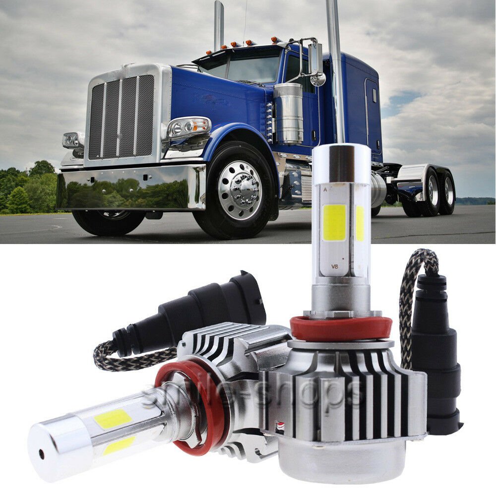 H11 H9 H8 120W Low Beam LED HID White Bulbs Headlamp Kit For Peterbilt 388 389