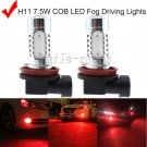 2pcs Nice Red 7.5W H11 COB LED Car Truck Fog Driving Replacement Light Bulbs DRL