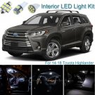 15 x Xenon White Interior LED Light Package Kit Deal For Toyota Highlander 14-18