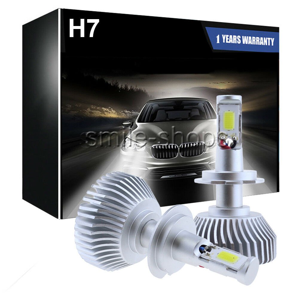 COB H7 60W 8000LM 2-Sides LED Headlight Kit High or Lo Light Bulb 6000K Car 2X