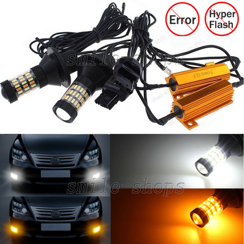 2pcs Plug&Play Switchback Front Signal Parking LED + Resistor For Toyota Prius C