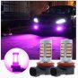 2x H11 H8 Purple Pink High Power 92-SMD LED Lens Bulbs For Car Truck Fog Lights