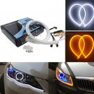2x 60CM Car Switchback White/Amber LED Strip DRL Turn Signal For Audi-Style Tube