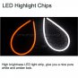 2x 60CM Car Switchback White/Amber LED Strip DRL Turn Signal For Audi-Style Tube