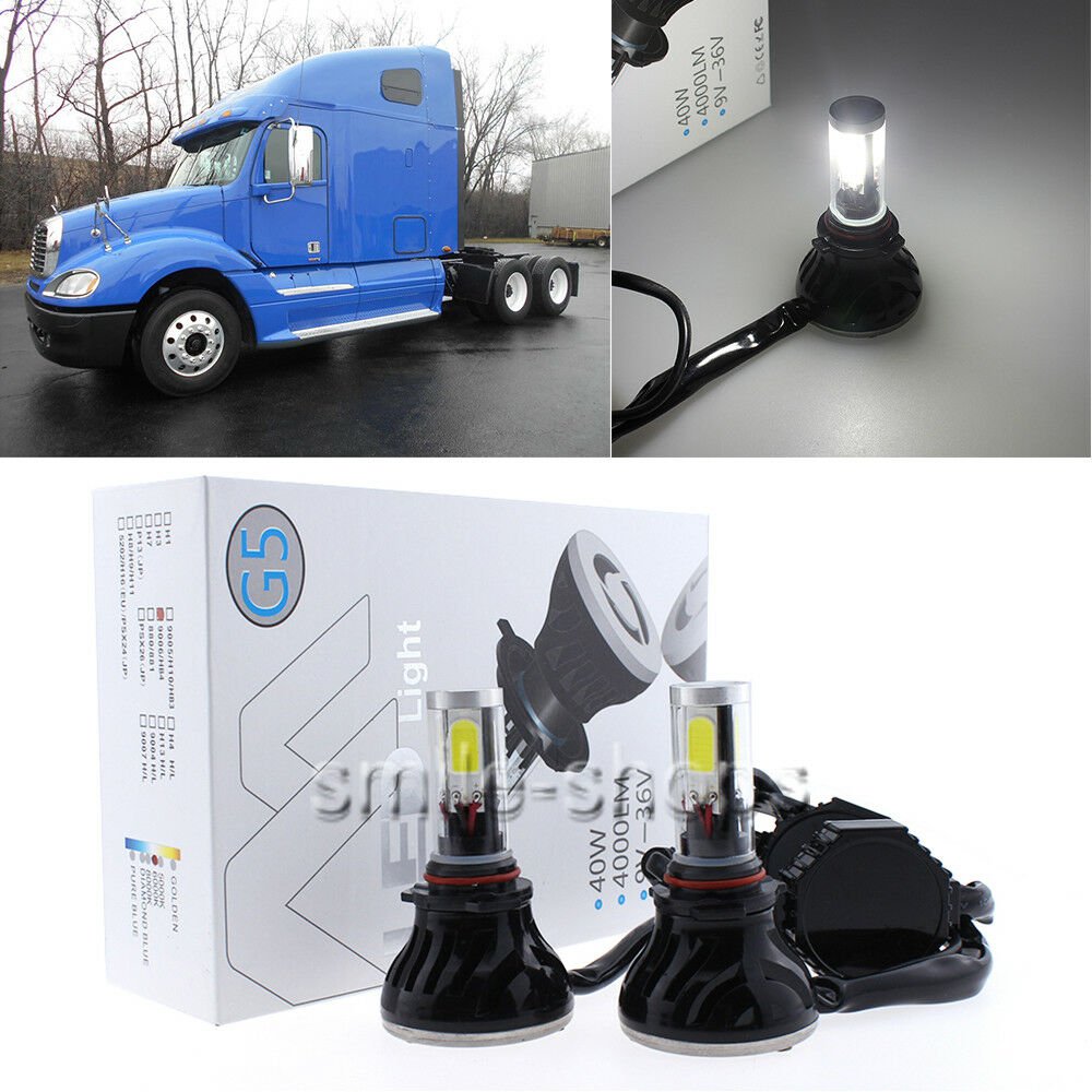 2Pc 9006 80W LED Headlight Bulb Kit Low Beam For Freightliner Columbia 1996-2013