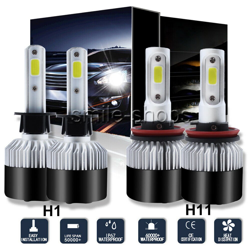4x H1 H11 LED Headlight High Low Beam Kit For Kia Forte 10-16 Optima 07-15 White