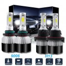 4pcs Combo H13+9006 LED Headlight Fog Light For Dodge Ram 1500 2500 3500 06-09