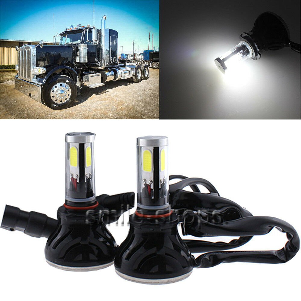 9005 80W 8000LM LED High Beam HID White Bulb Headlamp Kit For Peterbilt 388 389