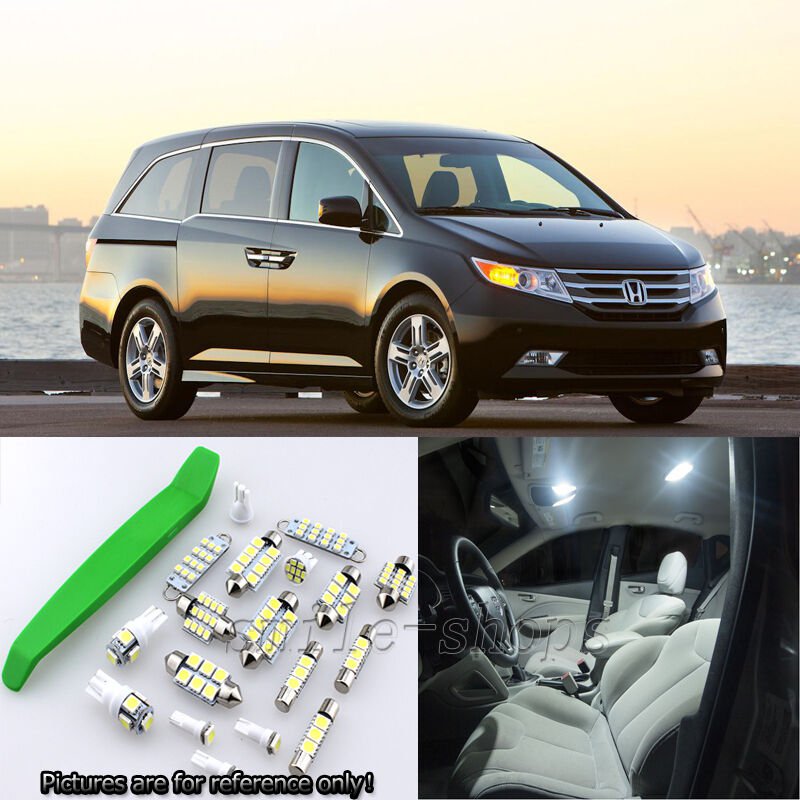 Xenon White 14pcs Interior LED Light Kit for 2011-2016 Honda Odysey + Free Tool