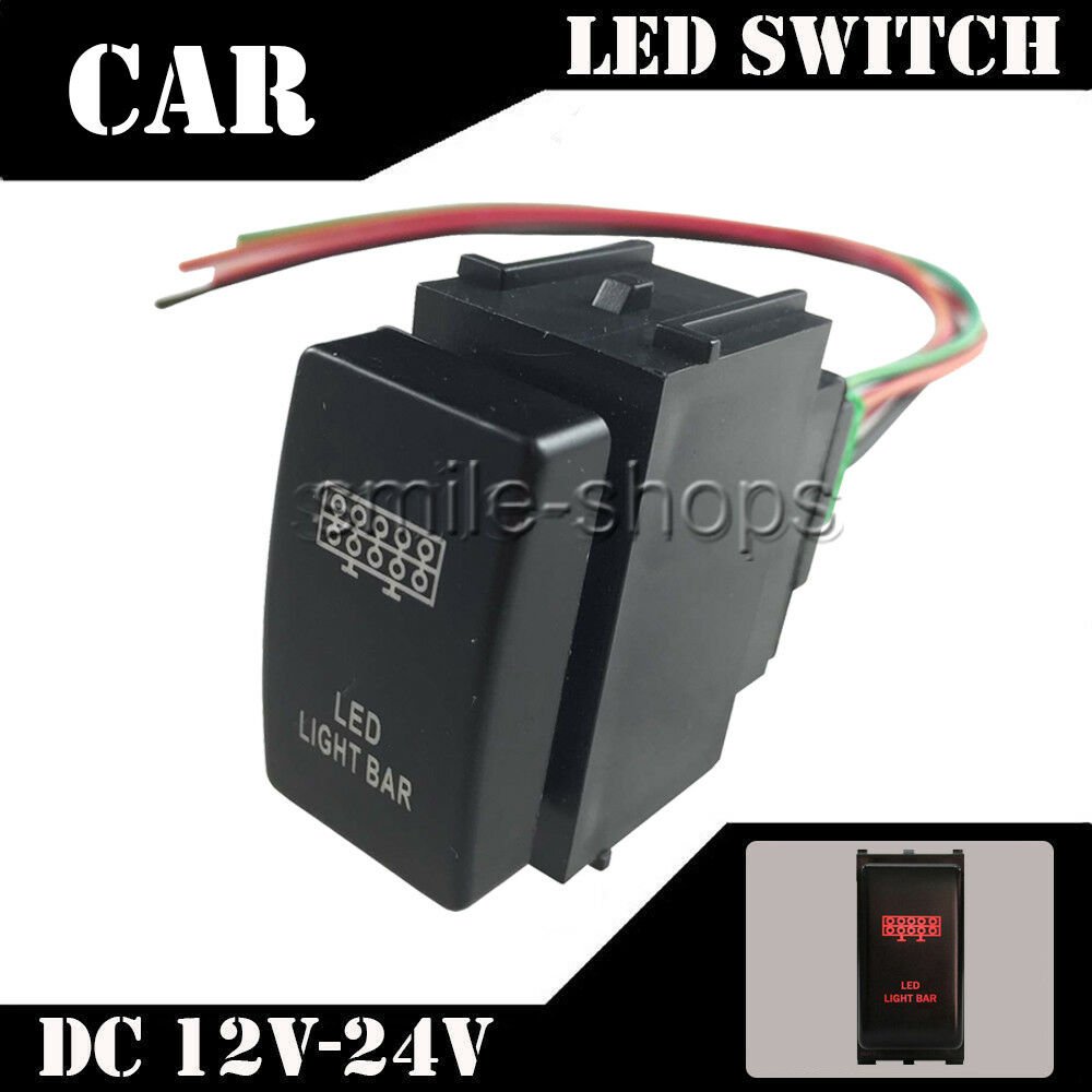 12V 3A Push Red switch LED LIGHT BAR on/off For Nissan Pathfinder Frontier 1pcs