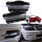 2pcs White LED Daytime Running Lights W/ Cover For Mercedes Benz W204 C300 08-10