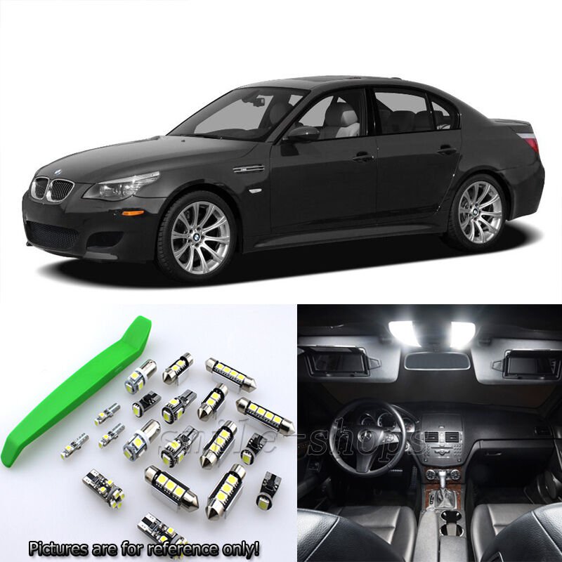 White 18pcs Interiro LED Light Kit for 04-11 BMW 5 Sereis E60 Sedan + Free Tool