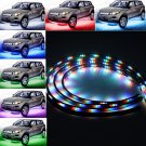 4x 7Color 12W LED Strip Under Car Tube Underglow Underbody System Neon Light Kit