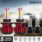 4-sides H13 LED Car Headlight+9145 Fog Light kit For 04-18 Ford F-150 F-250 F350