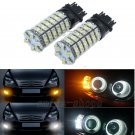 2pcs Dual Color Switchback 3157 120-SMD LED Turn Signal Lights White Amber LED