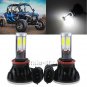 Pair H11 80W LED Headlight Bulb Kit For Polaris Ranger RZR Razor 800 900 XP 2010