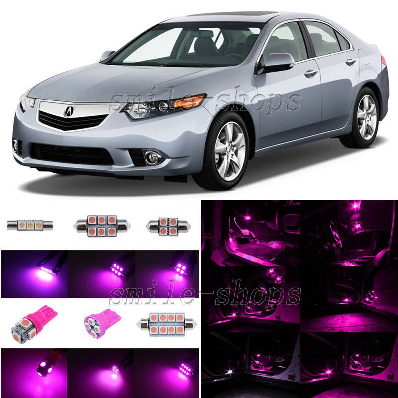 10pcs Pink/Purple LED Interior Light Package Fit For 2009-2013 Acura TSX