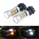 2x 42-SMD 3157 3075 Switchback LED Bulbs For Daytime Running Lights/Turn Signal