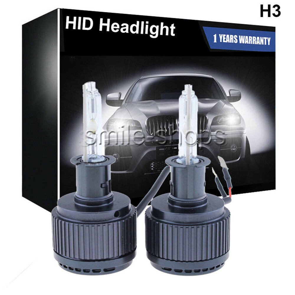 2x DC 35W HID Headlight Kit H3 6000K White Bulbs For MITSUBISHI Lancer 2004-2007
