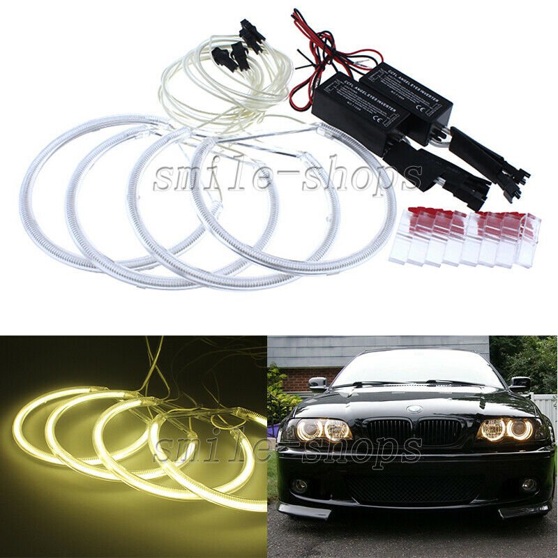 4pcs 131MM CCFL 4300K Yellow Angel Eyes Halo Ring Kit For BMW E36 E38 E39 E46 M3