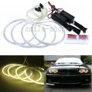 4pcs 131MM CCFL 4300K Yellow Angel Eyes Halo Ring Kit For BMW E36 E38 E39 E46 M3