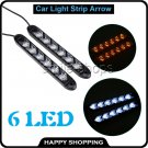 6 LED Sequential Flasher Turn Signal Light Amber White Switchback Arrow Strips