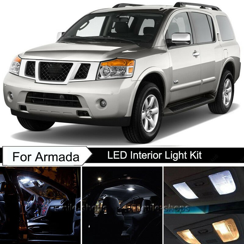 18pcs Bright White Interior LED Light Package Kit Deal For Nissan Armada 05-14