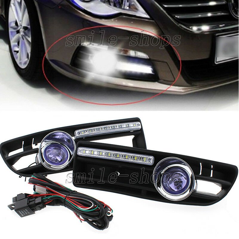 2pcs LED Grille DRL Daytime Running Fog Light For VW Jetta Bora MK4 1999-2004