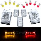 10x Clear Roof Cab Marker Cover + T10 Amber Red Ceramic Bulb for 03-09 Hummer H2