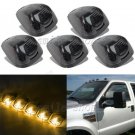 5 x Smoke Cab Roof Top Light Cover+Base+T10 Amber LED Bulbs for 99-16 Ford F-250